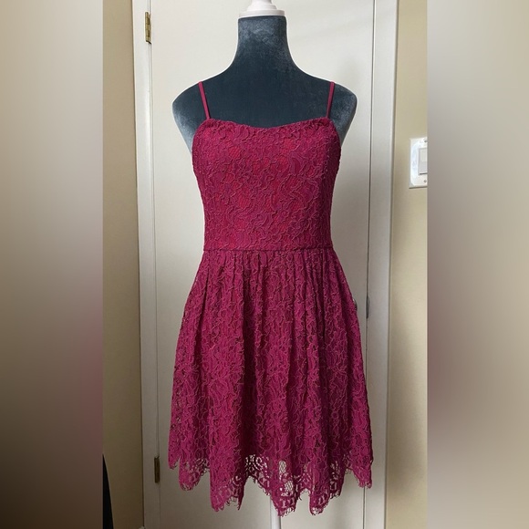 BB Dakota Raspberry Lace Mini Dress Size S/M (see description) - Picture 1 of 8